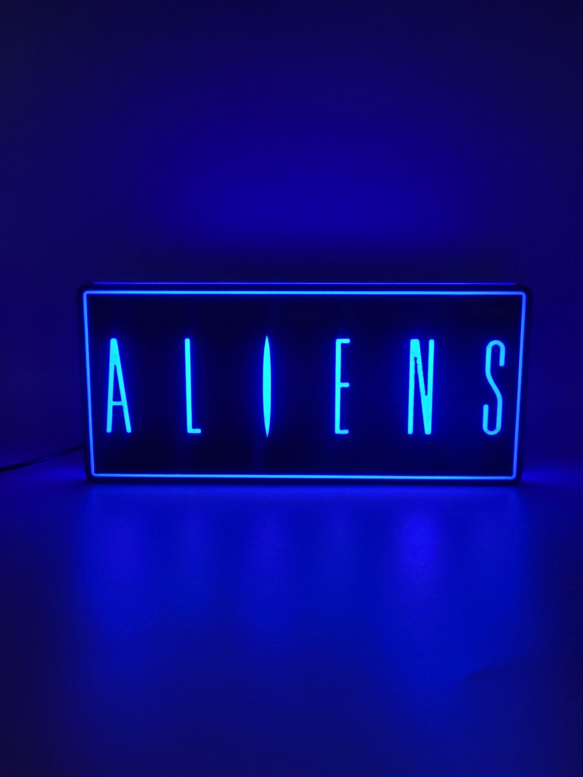 Aliens Blue LED Light Sign